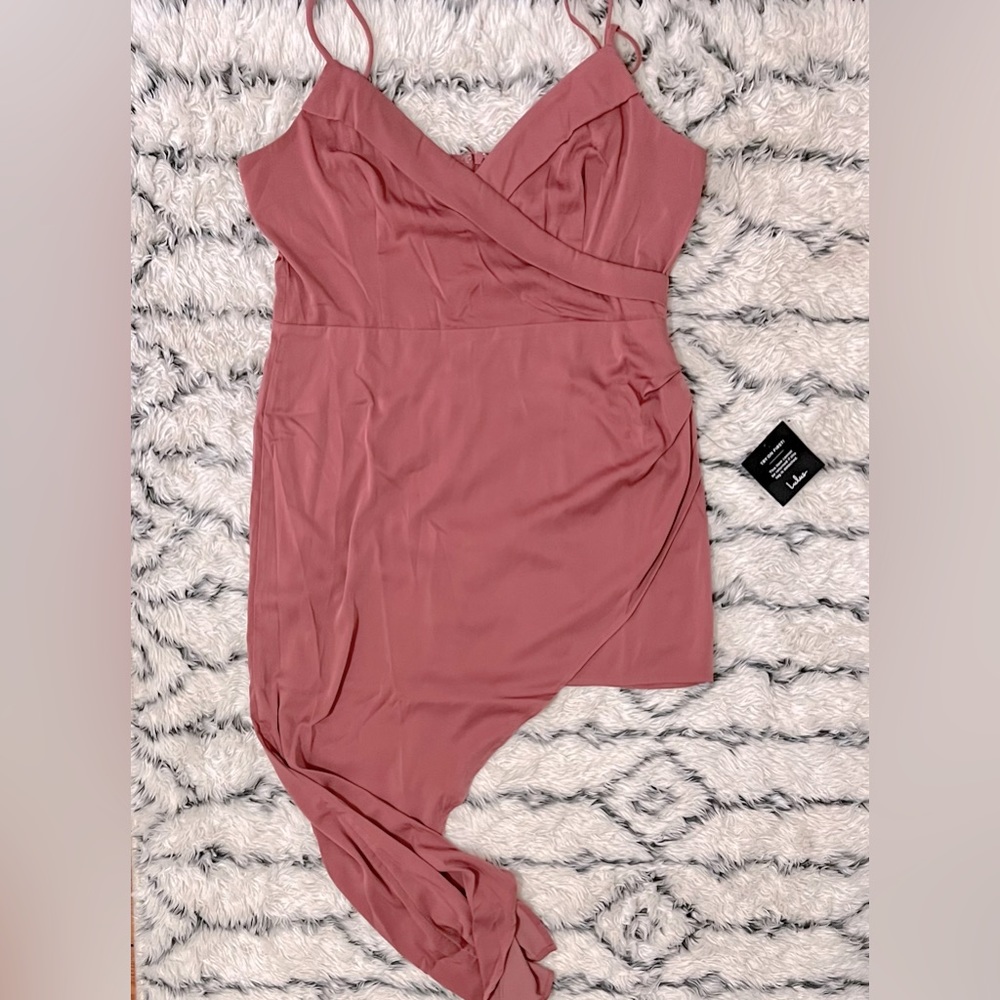 Asymmetrical Satin Dress - Picture 2 of 3